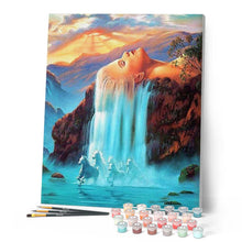 Carica l'immagine nel visualizzatore di Gallery, Dipingere con i numeri - Cascata E Cavalli Figured'Art
