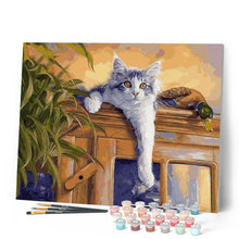 Carica l'immagine nel visualizzatore di Gallery, Dipingere con i numeri - Gatto E Anatra Appollaiati Figured'Art