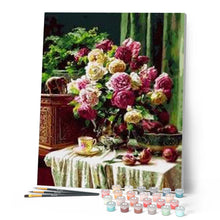 Carica l'immagine nel visualizzatore di Gallery, Dipingere con i numeri - Tazza Di Caffè E Bouquet Delizioso Figured'Art