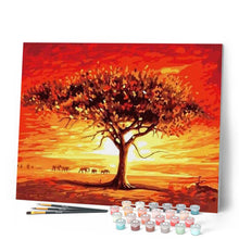 Carica l'immagine nel visualizzatore di Gallery, Dipingere con i numeri - Tramonto Ed Elefanti Figured'Art