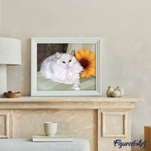 Carica l'immagine nel visualizzatore di Gallery, Dipingere con i numeri - Gatto Bianco E Girasole