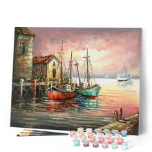 Carica l'immagine nel visualizzatore di Gallery, Dipingere con i numeri - Barche Da Pesca Al Porto Figured'Art