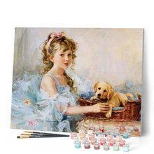 Carica l'immagine nel visualizzatore di Gallery, Dipingere con i numeri - Bambina E Il Suo Cucciolo Figured'Art