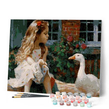 Carica l'immagine nel visualizzatore di Gallery, Dipingere con i numeri - Bambina E Anatra Figured'Art