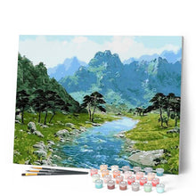 Carica l'immagine nel visualizzatore di Gallery, Dipingere con i numeri - Vista Sulle Montagne E Sul Fiume Figured'Art