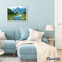 Carica l'immagine nel visualizzatore di Gallery, Dipingere con i numeri - Vista Sulle Montagne E Sul Fiume