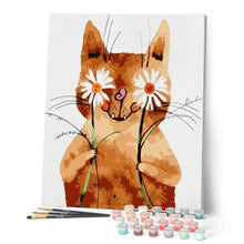 Carica l'immagine nel visualizzatore di Gallery, Dipingere con i numeri - Gatto E Margherite Figured'Art
