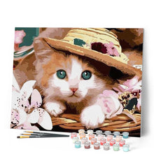 Carica l'immagine nel visualizzatore di Gallery, Dipingere con i numeri - Gatto Che Indossa Un Cappello Figured'Art
