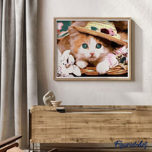Carica l'immagine nel visualizzatore di Gallery, Dipingere con i numeri - Gatto Che Indossa Un Cappello