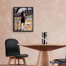 Carica l'immagine nel visualizzatore di Gallery, Dipingere con i numeri - Donna Che Si Affretta Sotto La Pioggia