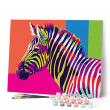 Carica l'immagine nel visualizzatore di Gallery, Dipingere con i numeri - Zebra Pop-Art Figured'Art