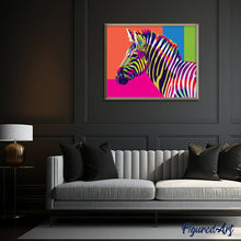 Carica l'immagine nel visualizzatore di Gallery, Dipingere con i numeri - Zebra Pop-Art