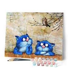 Carica l'immagine nel visualizzatore di Gallery, Dipingere con i numeri - Piccoli gatti blu Figured'Art