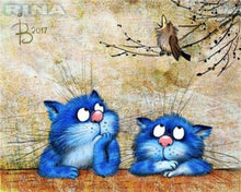 Carica l'immagine nel visualizzatore di Gallery, Dipingere con i numeri - Piccoli gatti blu