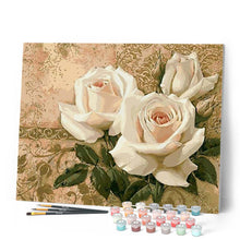 Carica l'immagine nel visualizzatore di Gallery, Dipingere con i numeri - Tre rose bianche Figured'Art
