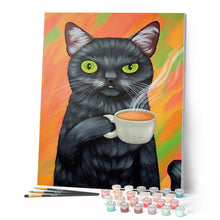 Carica l'immagine nel visualizzatore di Gallery, Dipingere con i numeri - Il gatto e il suo caffè Figured'Art