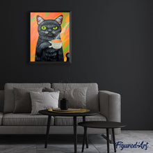 Carica l'immagine nel visualizzatore di Gallery, Dipingere con i numeri - Il gatto e il suo caffè