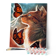 Carica l'immagine nel visualizzatore di Gallery, Dipingere con i numeri - Gatto e farfalle Figured'Art