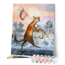 Carica l'immagine nel visualizzatore di Gallery, Dipingere con i numeri - Gatto E Uccello In Una Gabbia Figured'Art