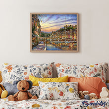 Carica l'immagine nel visualizzatore di Gallery, Dipingere con i numeri - Tramonto Al Porto Turistico