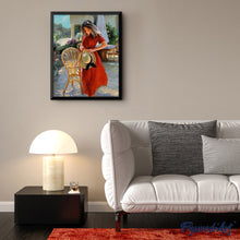 Carica l'immagine nel visualizzatore di Gallery, Dipingere con i numeri - Bella Donna Che Indossa Un Abito Rosso