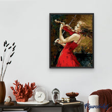 Carica l'immagine nel visualizzatore di Gallery, Dipingere con i numeri - Violinista E Vestito Rosso
