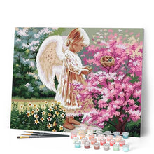 Carica l'immagine nel visualizzatore di Gallery, Dipingere con i numeri - Piccolo Angelo E Cespuglio Di Fiori Figured'Art