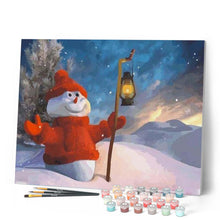Carica l'immagine nel visualizzatore di Gallery, Dipingere con i numeri - Pupazzo Di Neve E Lanterna Figured'Art