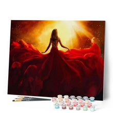 Carica l'immagine nel visualizzatore di Gallery, Dipingere con i numeri - Grazioso Vestito Rosso Figured'Art