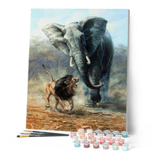 Carica l'immagine nel visualizzatore di Gallery, Dipingere con i numeri - Leone Ed Elefante Figured'Art