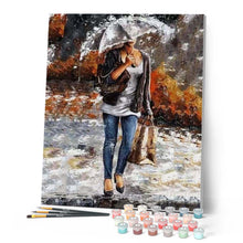 Carica l'immagine nel visualizzatore di Gallery, Dipingere con i numeri - Donna Che Porta Una Borsa Sotto La Pioggia Figured'Art