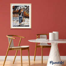 Carica l'immagine nel visualizzatore di Gallery, Dipingere con i numeri - Donna Che Porta Una Borsa Sotto La Pioggia