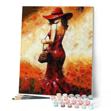 Carica l'immagine nel visualizzatore di Gallery, Dipingere con i numeri - Donna Con Cappello Rosso Figured'Art