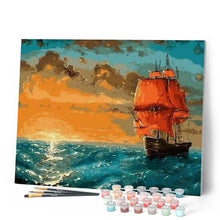 Carica l'immagine nel visualizzatore di Gallery, Dipingere con i numeri - Barca A Vela All'Alba Figured'Art