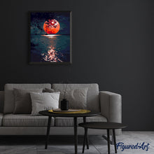 Carica l'immagine nel visualizzatore di Gallery, Dipingere con i numeri - Luna rossa sul lago