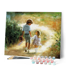Carica l'immagine nel visualizzatore di Gallery, Dipingere con i numeri - Fratello E Sorella Che Camminano Figured'Art