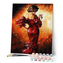 Carica l'immagine nel visualizzatore di Gallery, Dipingere con i numeri - Sensuale Donna In Rosso Figured'Art