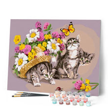 Carica l'immagine nel visualizzatore di Gallery, Dipingere con i numeri - Gatto Che Gioca Con Una Farfalla Figured'Art