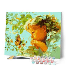 Carica l'immagine nel visualizzatore di Gallery, Dipingere con i numeri - Bambina E Farfalla Figured'Art