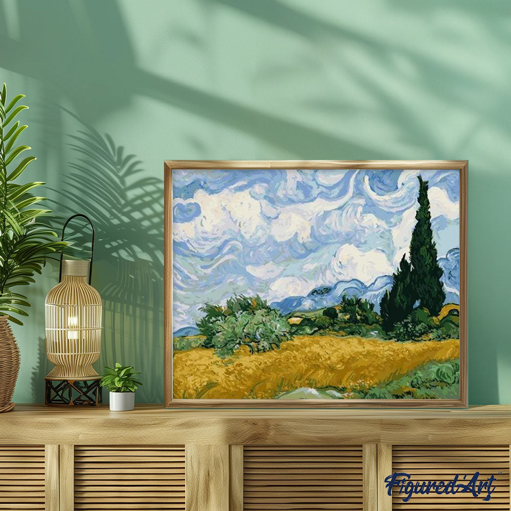 Mini Kit da Dipingere con i Numeri 20x20cm con cornice Notte stellata – Figured'Art Mini Kit da Dipingere con i Numeri 20x20cm con cornice Notte stellata – Figured'Art