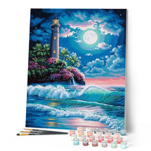 Carica l'immagine nel visualizzatore di Gallery, Dipingere con i numeri - Faro Sotto La Luna Piena Figured'Art