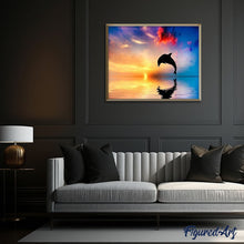 Carica l'immagine nel visualizzatore di Gallery, Dipingere con i numeri - Delfino Al Tramonto