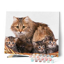 Carica l'immagine nel visualizzatore di Gallery, Dipingere con i numeri - Gatto E Gattini Figured'Art