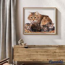 Carica l'immagine nel visualizzatore di Gallery, Dipingere con i numeri - Gatto E Gattini