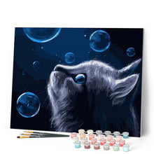 Carica l'immagine nel visualizzatore di Gallery, Dipingere con i numeri - Gatto Blu E Bolle Figured'Art