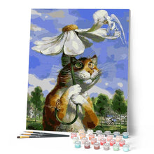 Carica l'immagine nel visualizzatore di Gallery, Dipingere con i numeri - Ombrello Margherite E Gatto Figured'Art