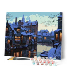 Carica l'immagine nel visualizzatore di Gallery, Dipingere con i numeri - Città notturna sotto la neve Figured'Art