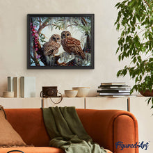 Carica l'immagine nel visualizzatore di Gallery, Dipingere con i numeri - Due Gufi
