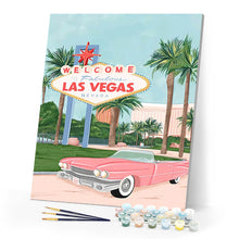 Carica l'immagine nel visualizzatore di Gallery, Dipingere con i numeri - Poster di viaggio Benvenuti a Las Vegas Figured'Art