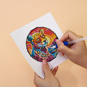 Mini Set Diamond Painting 15x20cm (4 pezzi) - Animali Tropicali e Tramonto